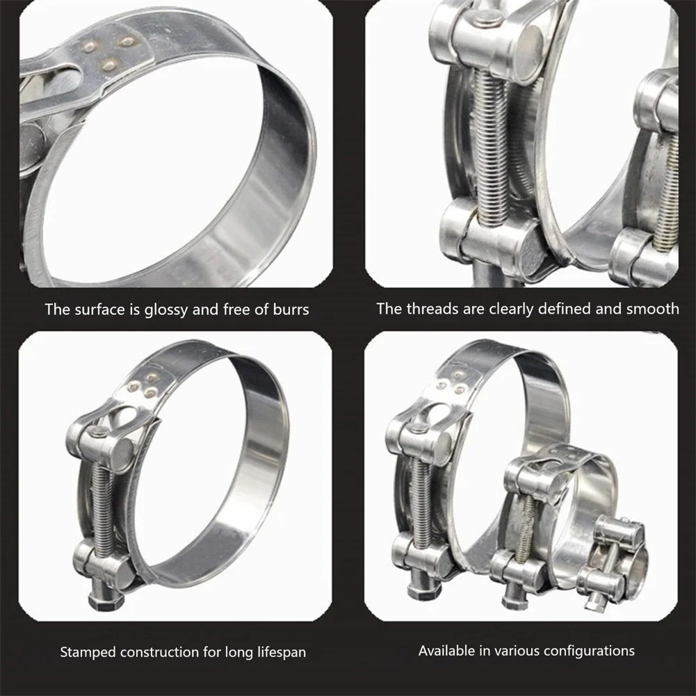 Strong Clamping Device Kitchen 201 Steel Hose Clamps Silver Stainless Steel Pipe Clamps Stainless Steel Construction