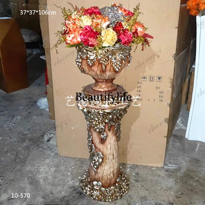 A95 Chinese style silver grape simulation flower pot classical wedding shopping mall home flower arrangement decoration ornament