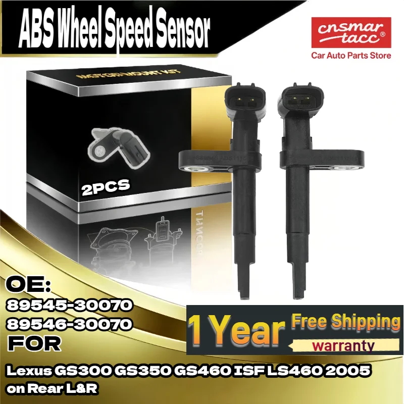 

2x Auto ABS Wheel Speed Sensor 89545-30070;89546-30070 for Lexus GS300 GS350 GS460 ISF LS460 2005 on Rear L&R