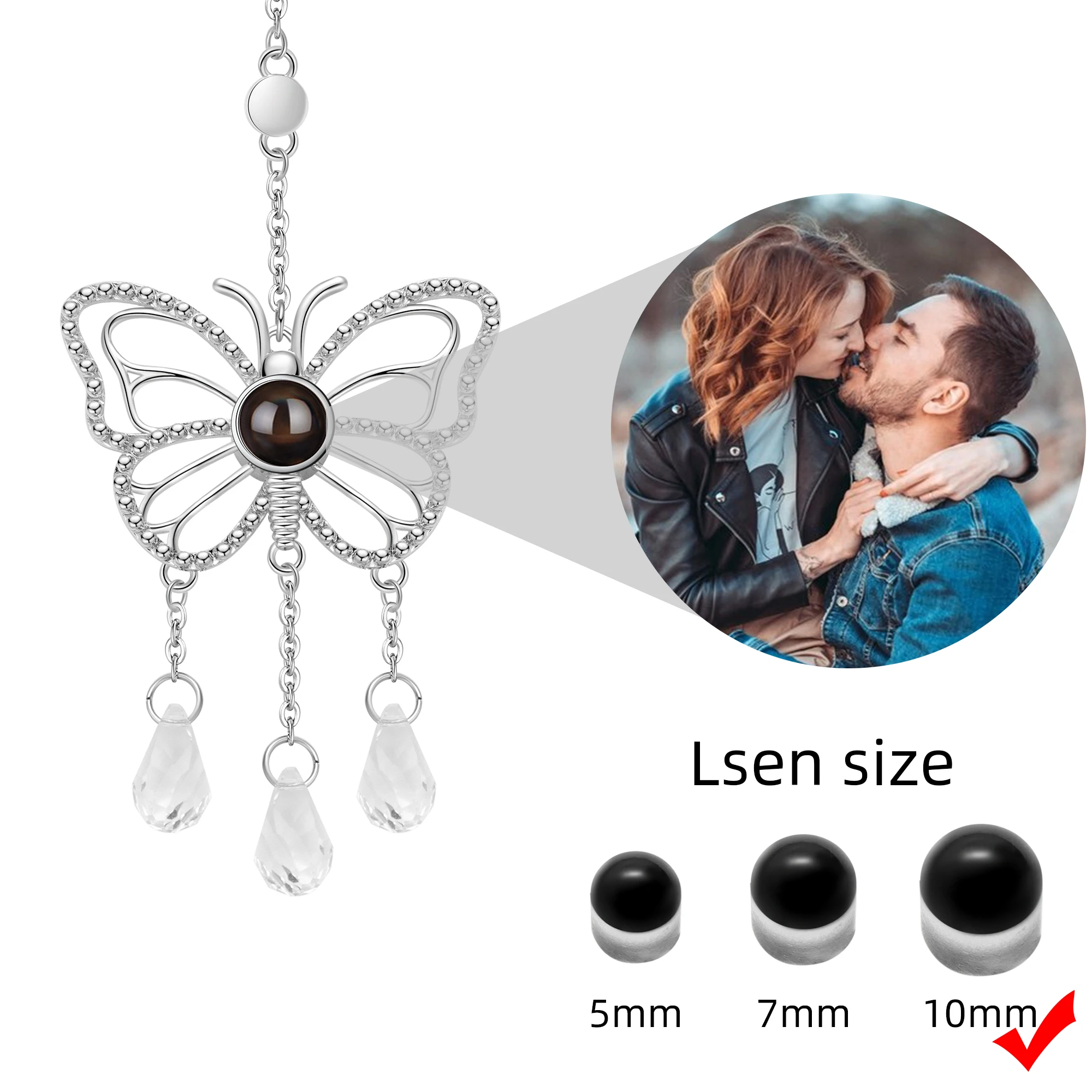 

Christmas Projection Ornament Personalised Photo Butterfly Decoration Family Photo Hanging Ornaments Family Memorial Xmas Gift