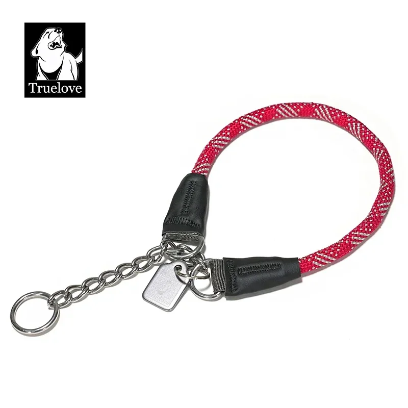 TRUELOVE Pet Collar  Movable Pet P Chain Collar For Trainning Nylon Webbing LeatherRapped Reinforced With Bar-tack TLC5374