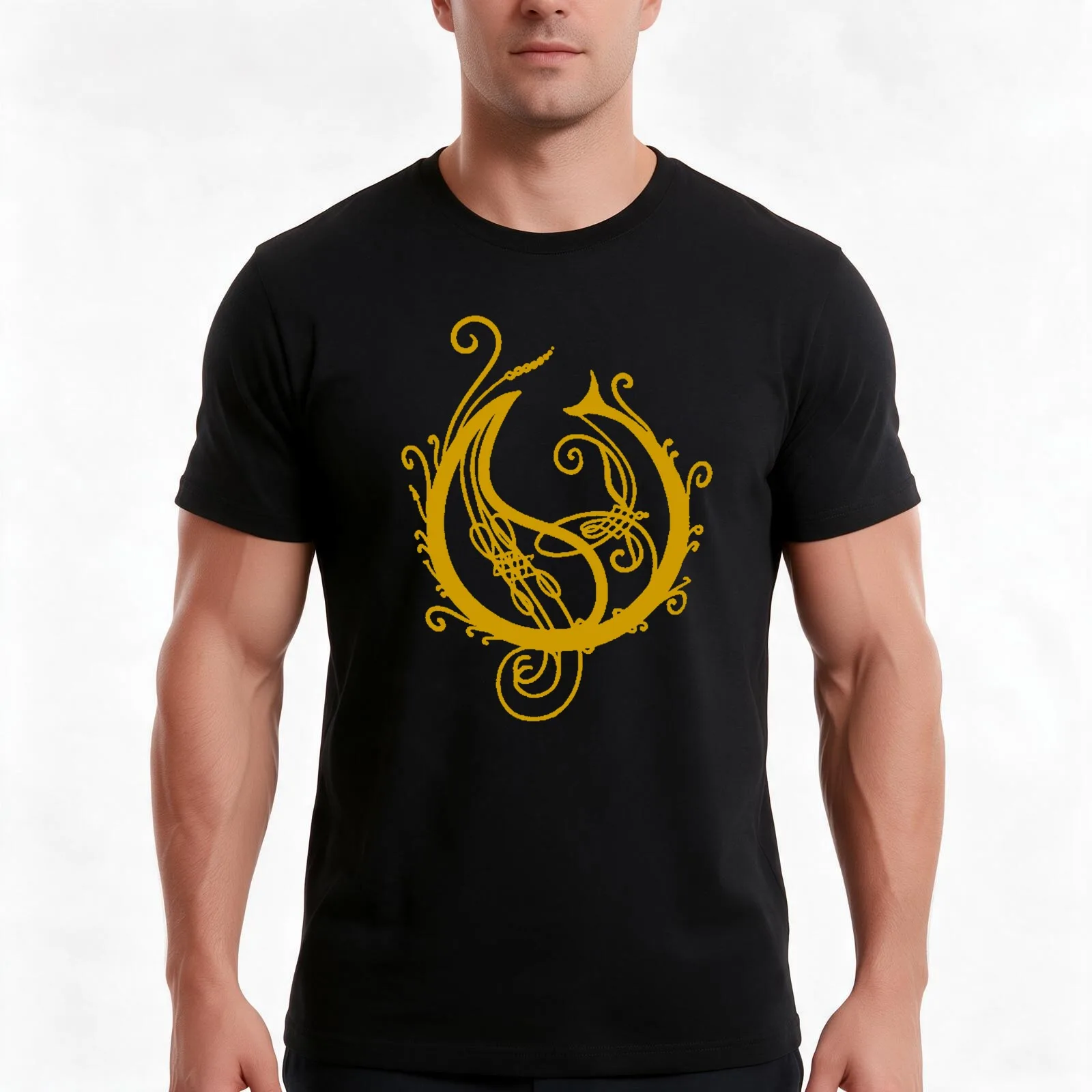 yellow Opeth logo T-Shirt, Summer Casual Cotton Tee, Oversized Streetwear Tops, Vintage Graphic Print, Loose Fit Short Sleeve
