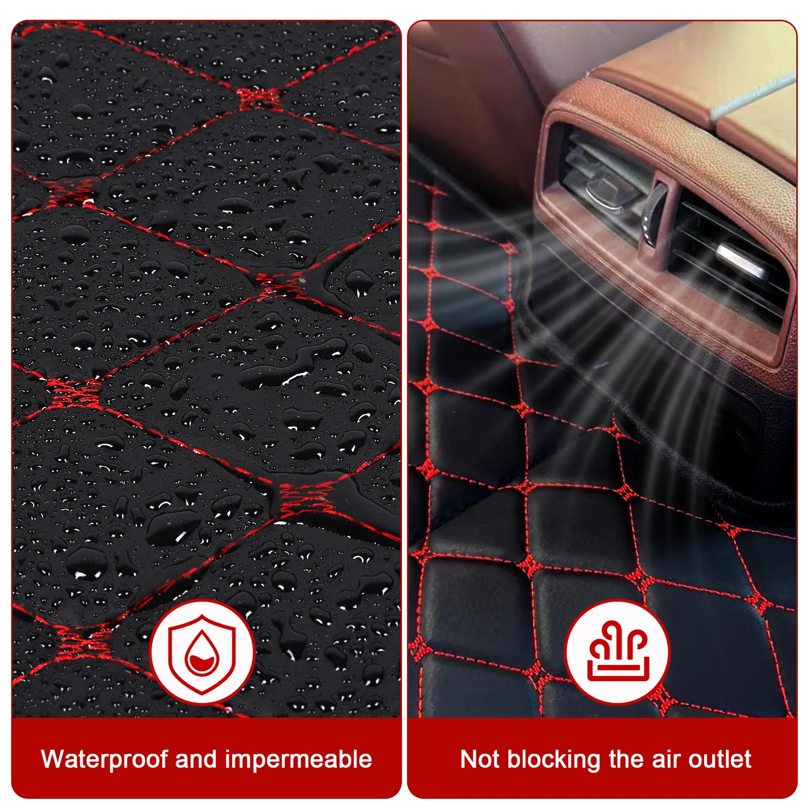 Car Mattress PU Leather Portable Back Seat Travel Mattress Non-Inflatable Portable Back Seat Mattress for Sedan SUV Truck