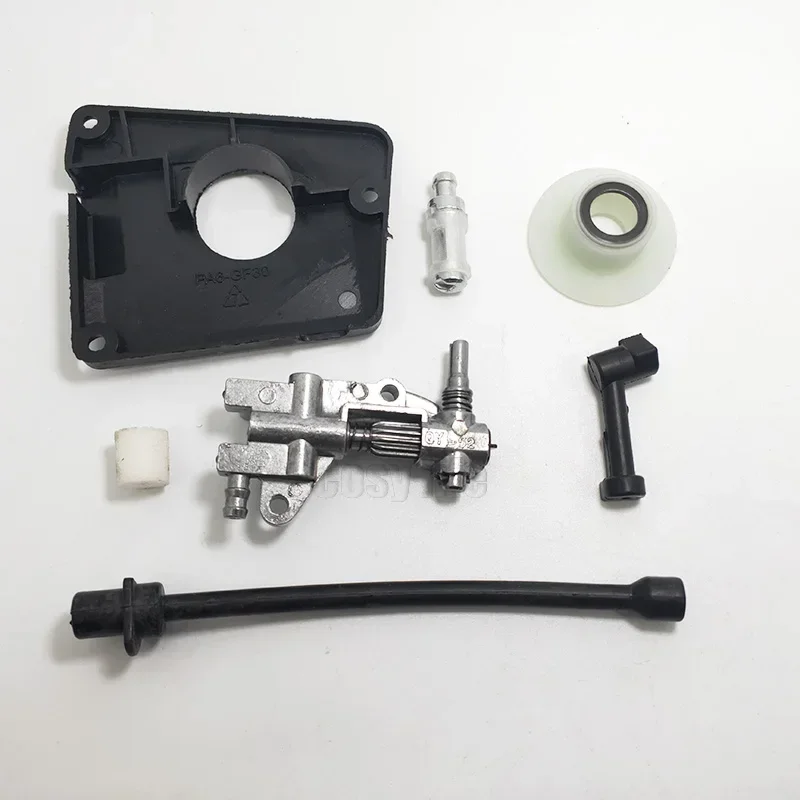 Oil Drive Pump Worm Gear Kit para motosserra chinês, Tampa Oil Filter Pipe, 4500 5800 45CC 52CC 58CC