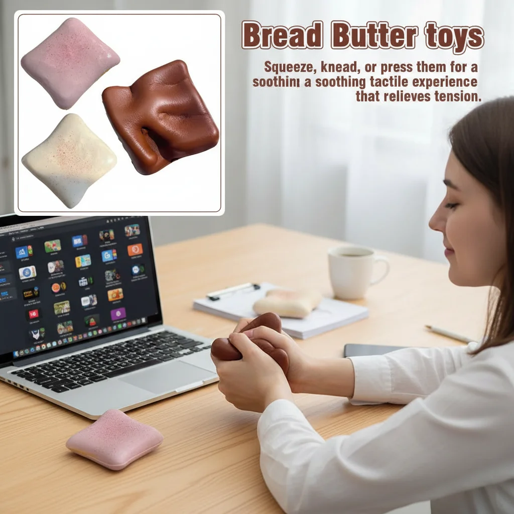 

Мягкая игрушка-антистресс в виде тоста, медленно восстанавливающая форму, для снятия тревоги, сенсорная игрушка-фиджет для людей с СДВГ и аутизмом, подарок