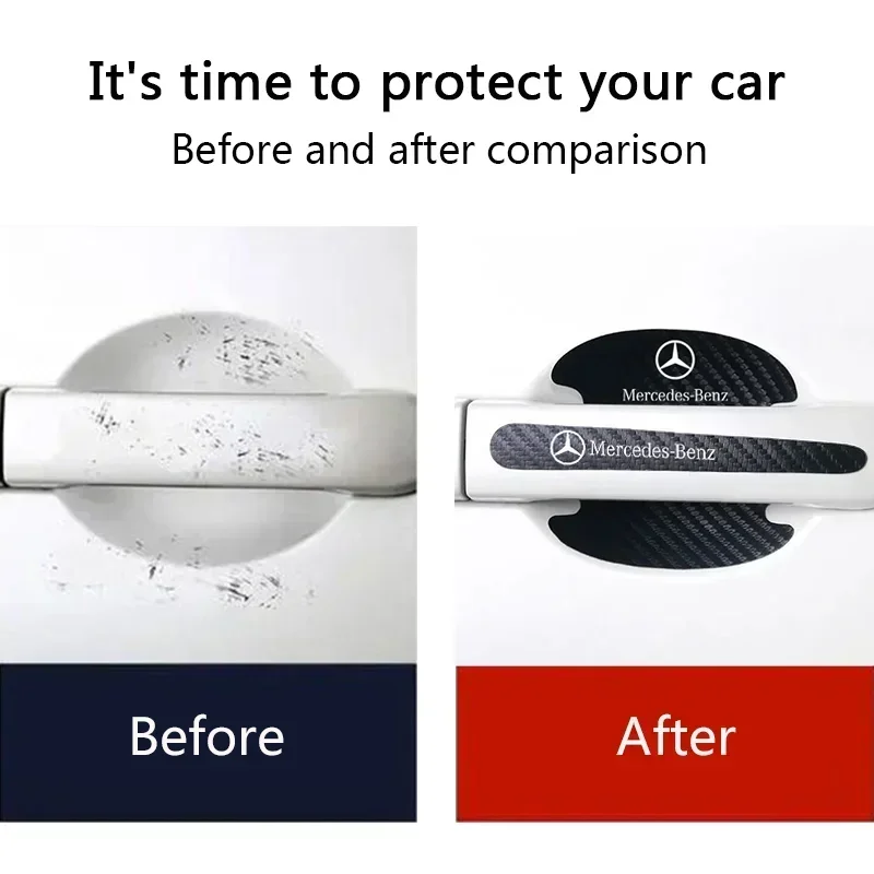 PU Door Handle Bowl Anti Scratch Anti Wear Protective Car Sticker For Mercedes Benz C117 C128 E300 W209 W203 W168 GT Accessories