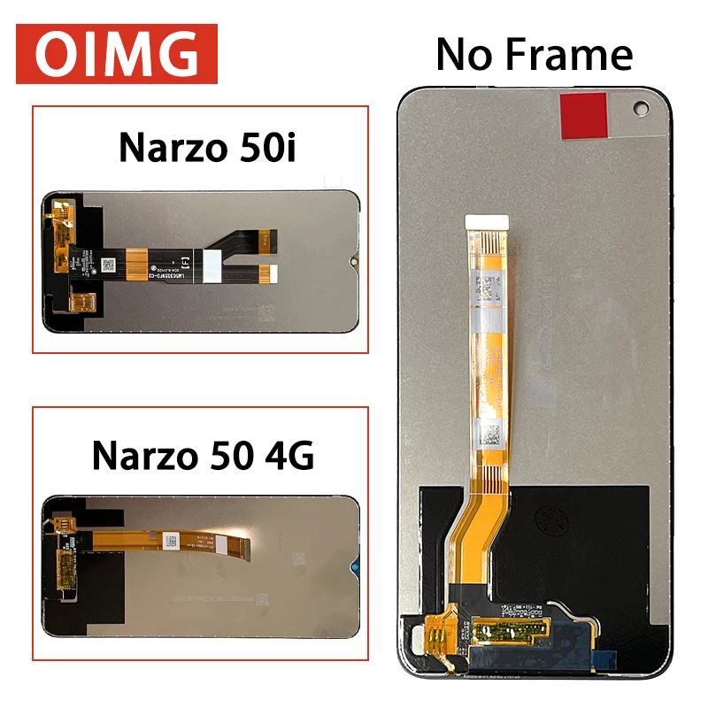 OEM For Oppo Realme Narzo 50 50i 50A LCD Display Touch Screen Digitizer Assembly RMX3286  RMX3235 RMX3430 Display With Frame