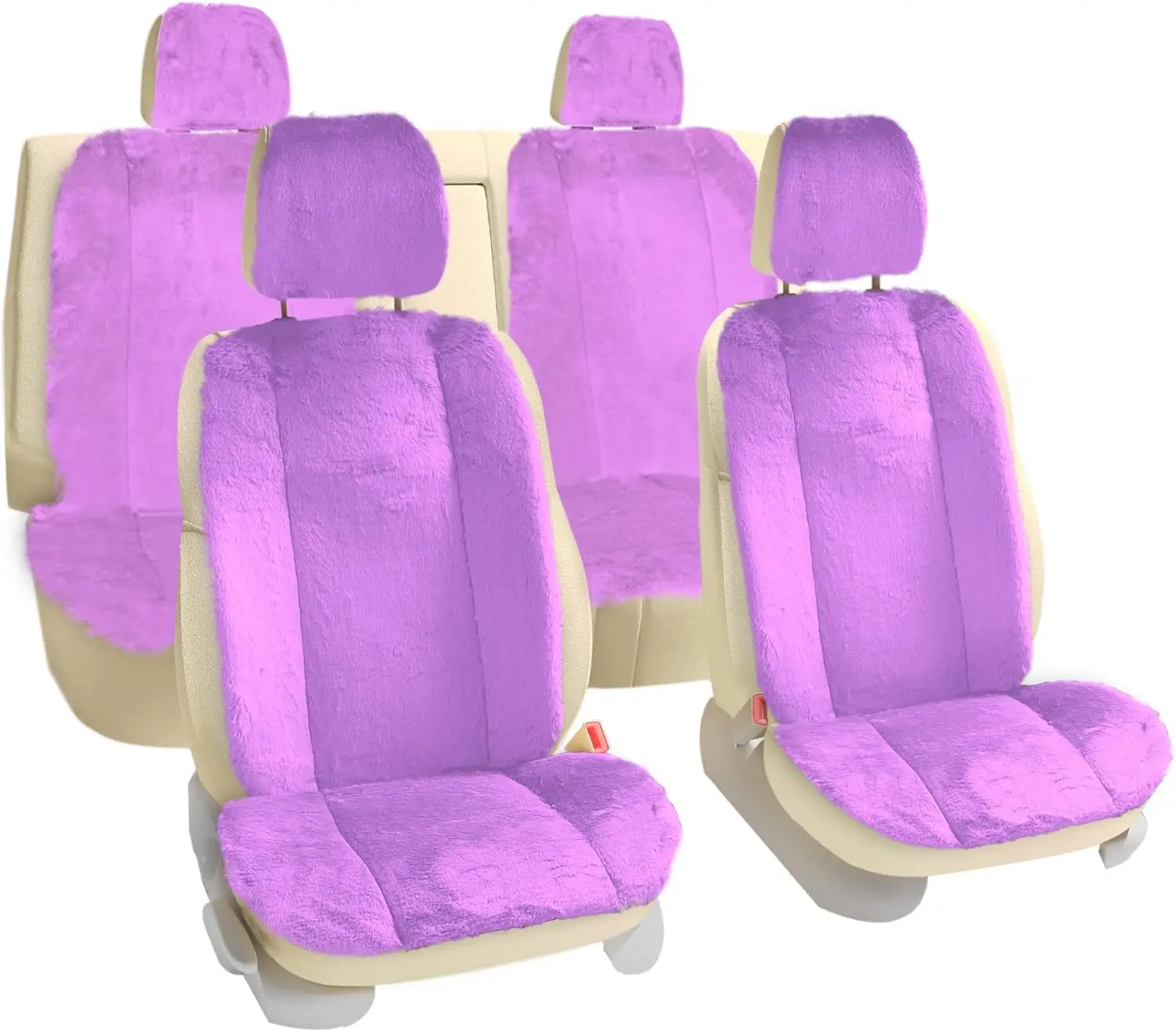 

Doe16 Fluffy Faux Rabbit Fur Car Seat Cushions - Covers for Cars Trucks SUV, Cozy Cover Cushion