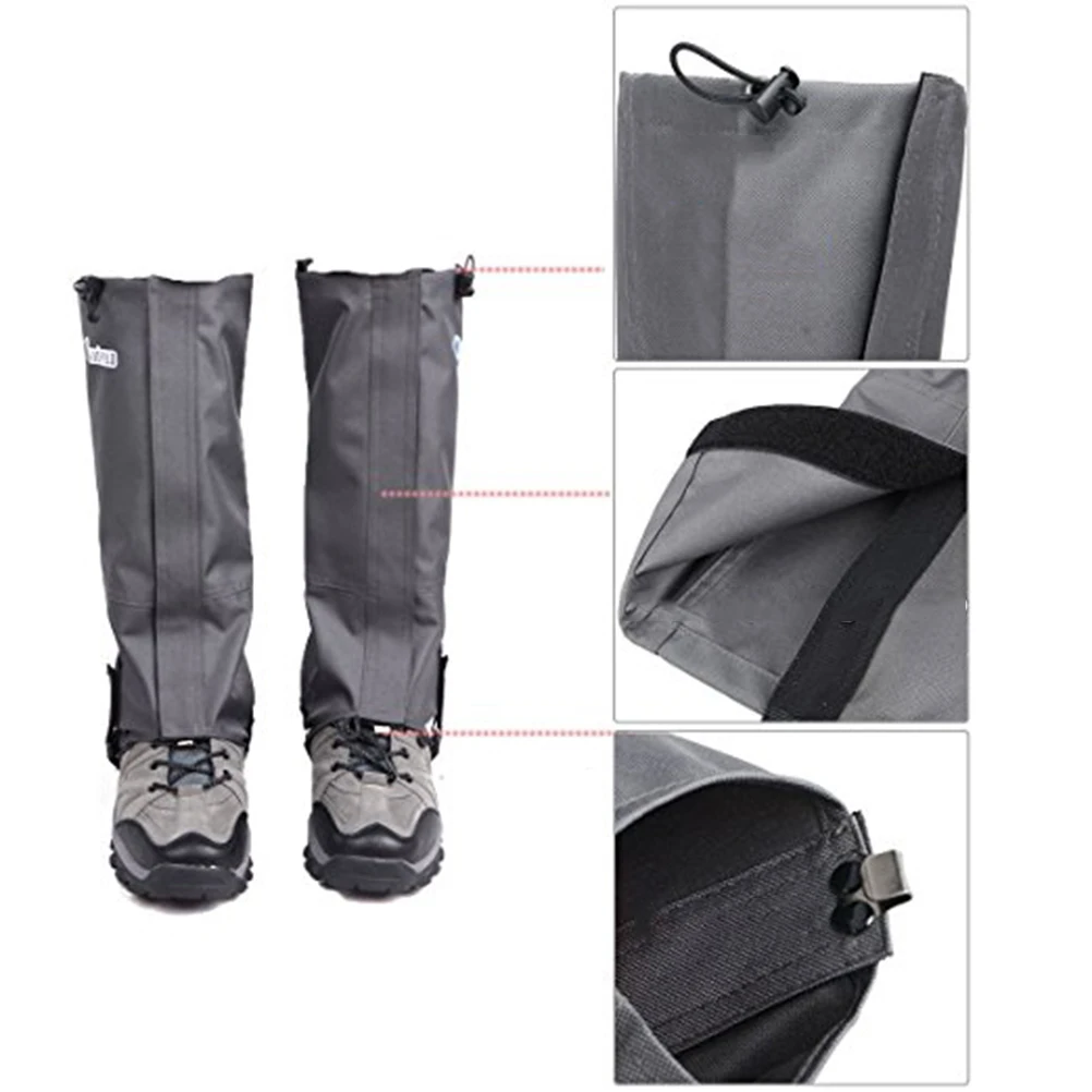 

Waterproof Hiking Walking Gaiters - M Size Adjustable Drawstring Anti-Skid Lightweight Oxford Cloth