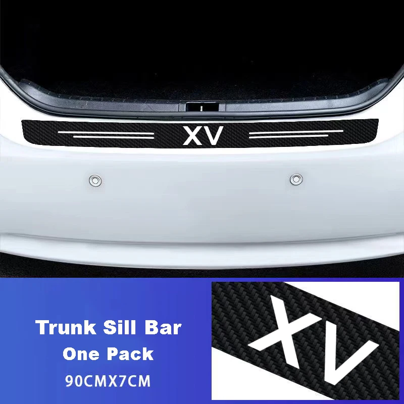 For Subaru XV Logo Carbon fiber pattern car door sill Threshold cill protective sticker paster auto accessories