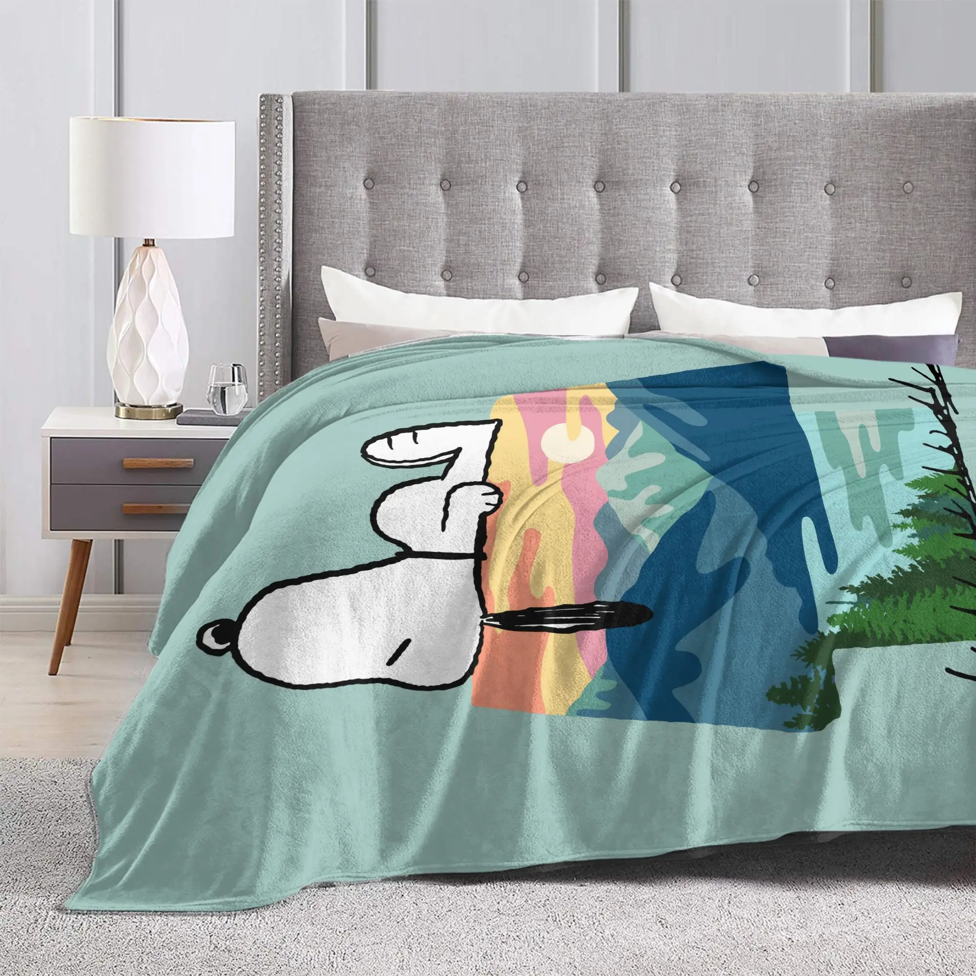 سنوبيس دوج هاوس الذهاب البرية الفانيلا رمي بطانية التخييم المشي لمسافات طويلة بطانية ل أريكة سيارة خفيفة الوزن الفراش يلقي ،