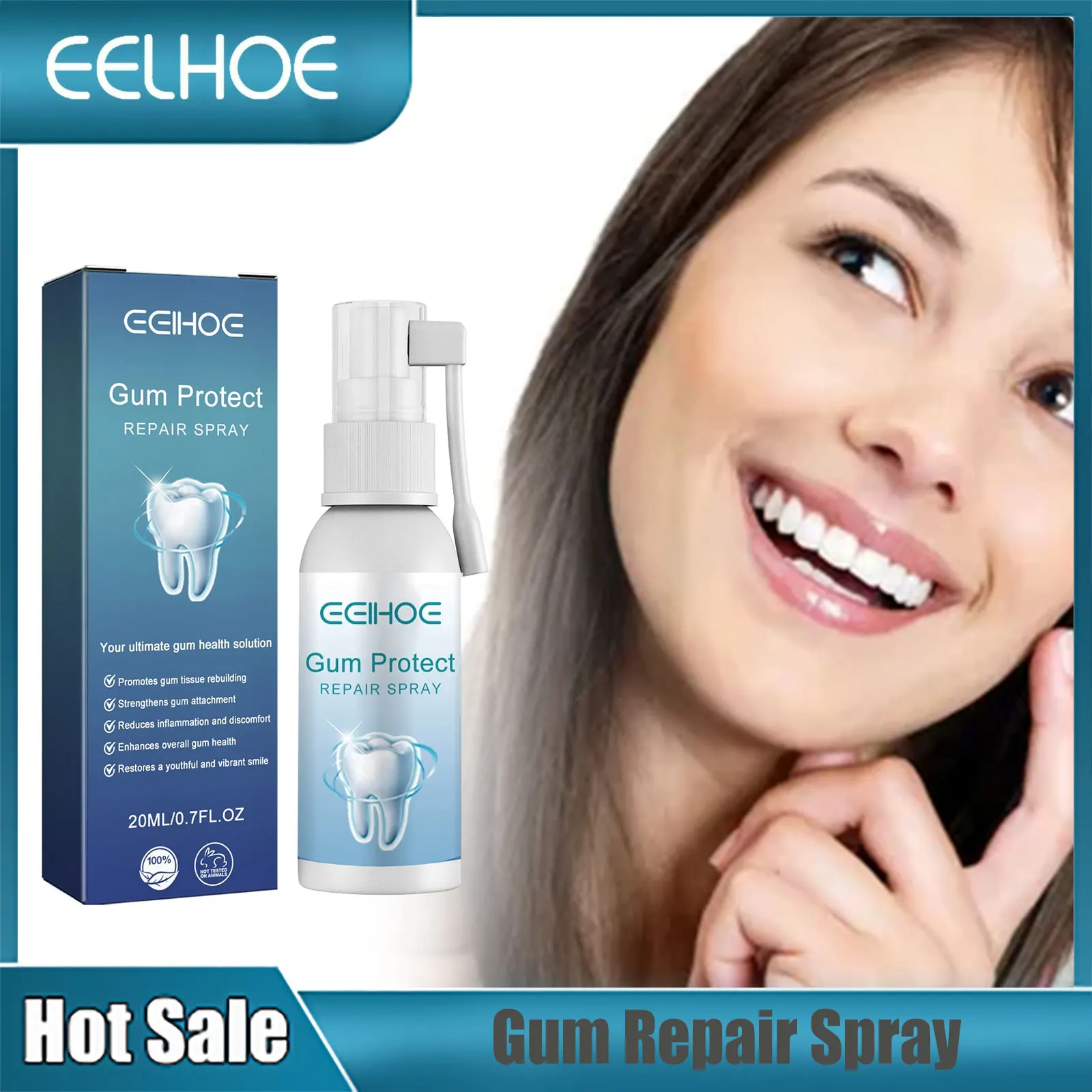 Gum Repair Serum Gum Oral Treatment Oral Spray Fresh Breath Gum Regrowth Drops Gingival Regeneration Oral Care Products 20ml