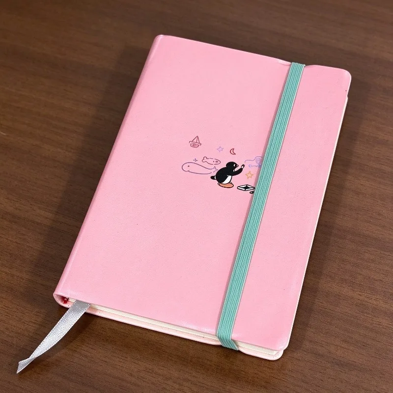 Popular Cartoon Pingu Cute Pink Penguin Notebook Cartoon Journal Diary Book Student Writing Planner Stationery Birthday Gift