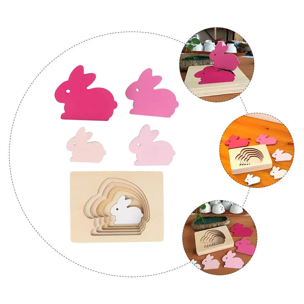 

Деревянная 3D-головоломка «Животные»: развивающая игра для сопоставления размеров, обучающие пособия с градиентной расцветкой, для взаимодействия родителей и детей