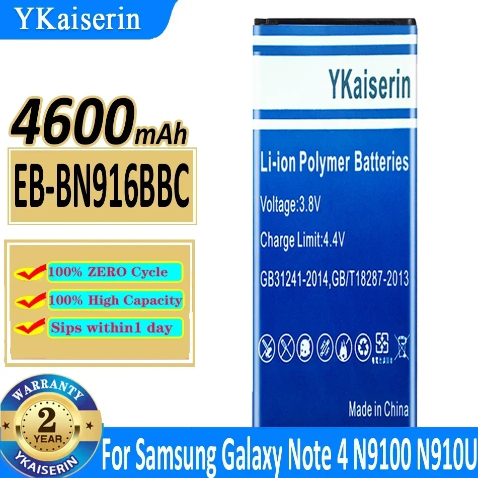 

YKaiserin EB-BN916BBC 4600 мАч Аккумулятор для Samsung Galaxy ПРИМЕЧАНИЕ 4 N9100 N9106W N9108V N9109V Note 4 Аккумуляторы