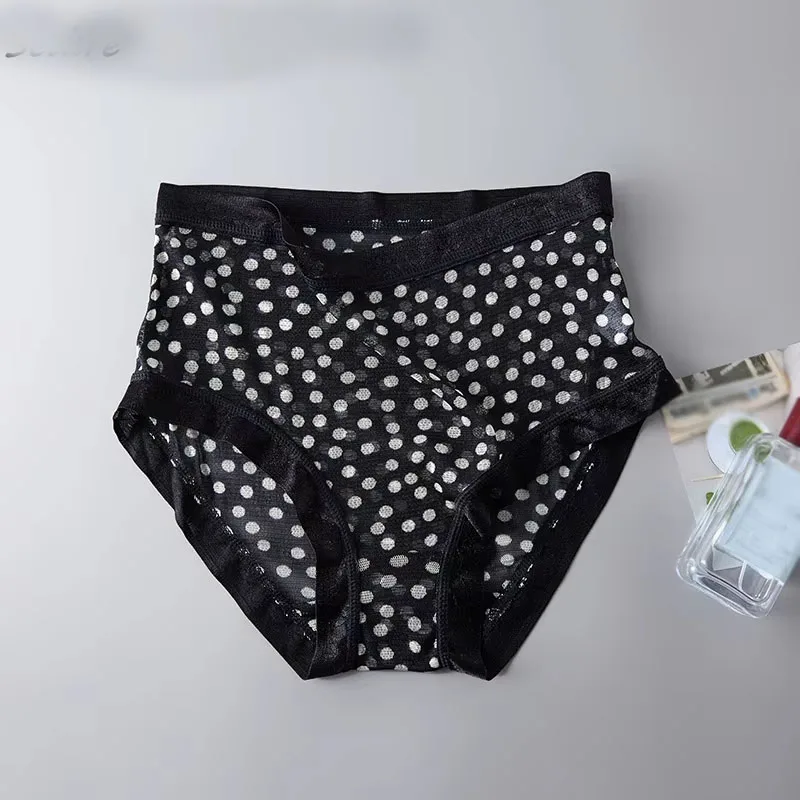 High-grade 100% mesh silk women's briefs Summer Autumn Double bottom breathable, mulberry silk underwear - Image 2