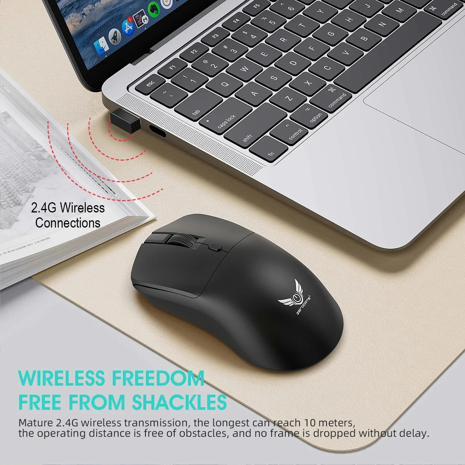 2,4G Drahtlose Maus Gaming Maus Ergonomische Mäuse 800-1200-1600 DPI Maus Wiederaufladbare Büro Mäuse für PC Laptop macbook Pro – Detail 2