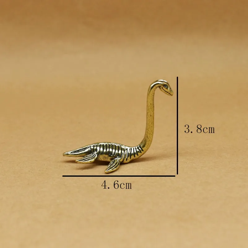 Loch Ness Monster Creature Brass Statue Vintage Decor Home Miniatures Bronze Craft Copper Collectible Unique Landscape Ornament