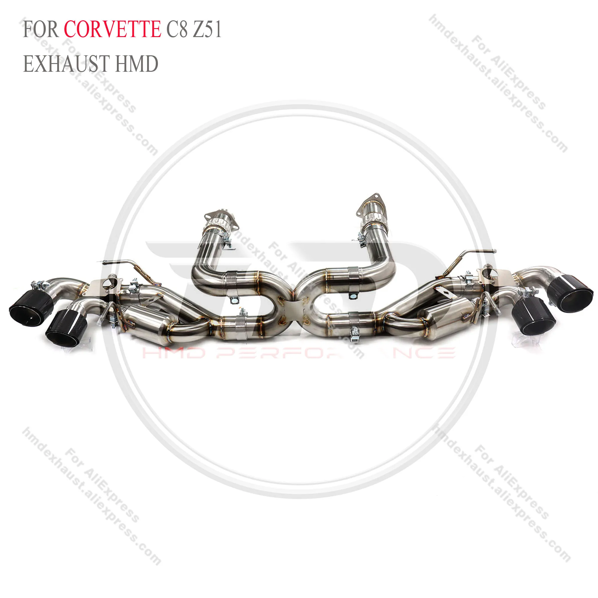 

HMD Exhaust System Stainless Steel Performance Catback for Corvette C8 Z51 Muffler With OEM Valve