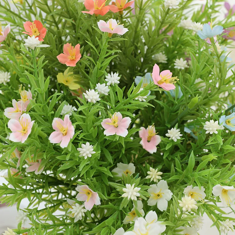 

1pcs Artificial Flowers for Home Garden Decor - Realistic Simulation Flowers Outdoor Plant Shrubs Boxwood Plastic Leaves