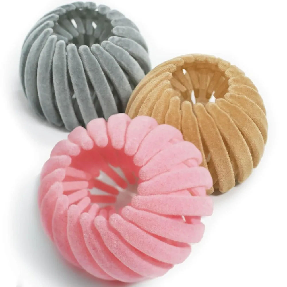 

3Pcs Expandable Bird Nest Ponytail Holders Hair Ties Clips for Women Hair Accessories Suitable for Thin to Thick Curly Long Hair