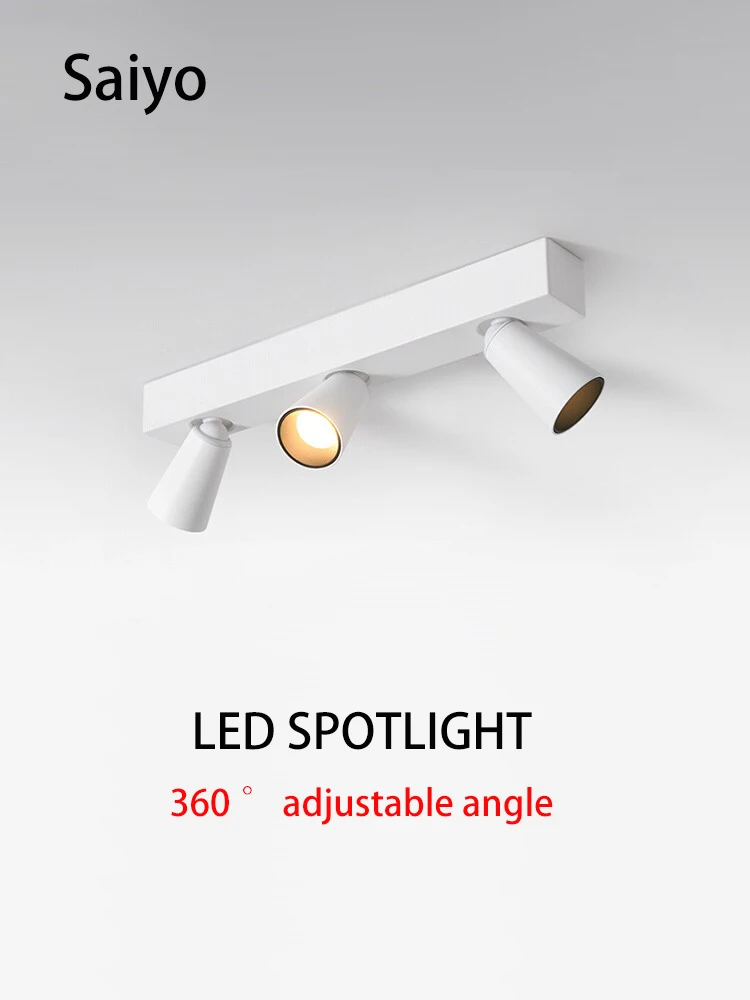 

Led Spotlights Surface Mounted Spot Light 2 3 Heads COB Ceiling Lamp Aluminum Modern Simple Long Wall Foco For Living Room Home