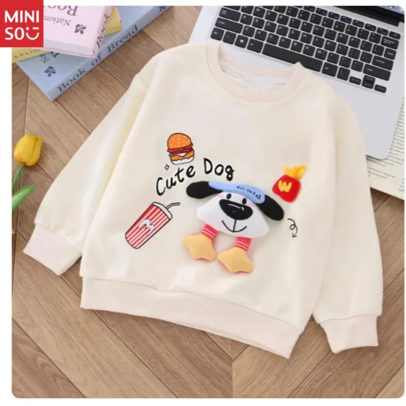 

Miniso Children's Clothing Kids Cotton Spring Autumn Hoodie Children 3D Plush Hoodie, Cartoon Anime Plush Doll Top