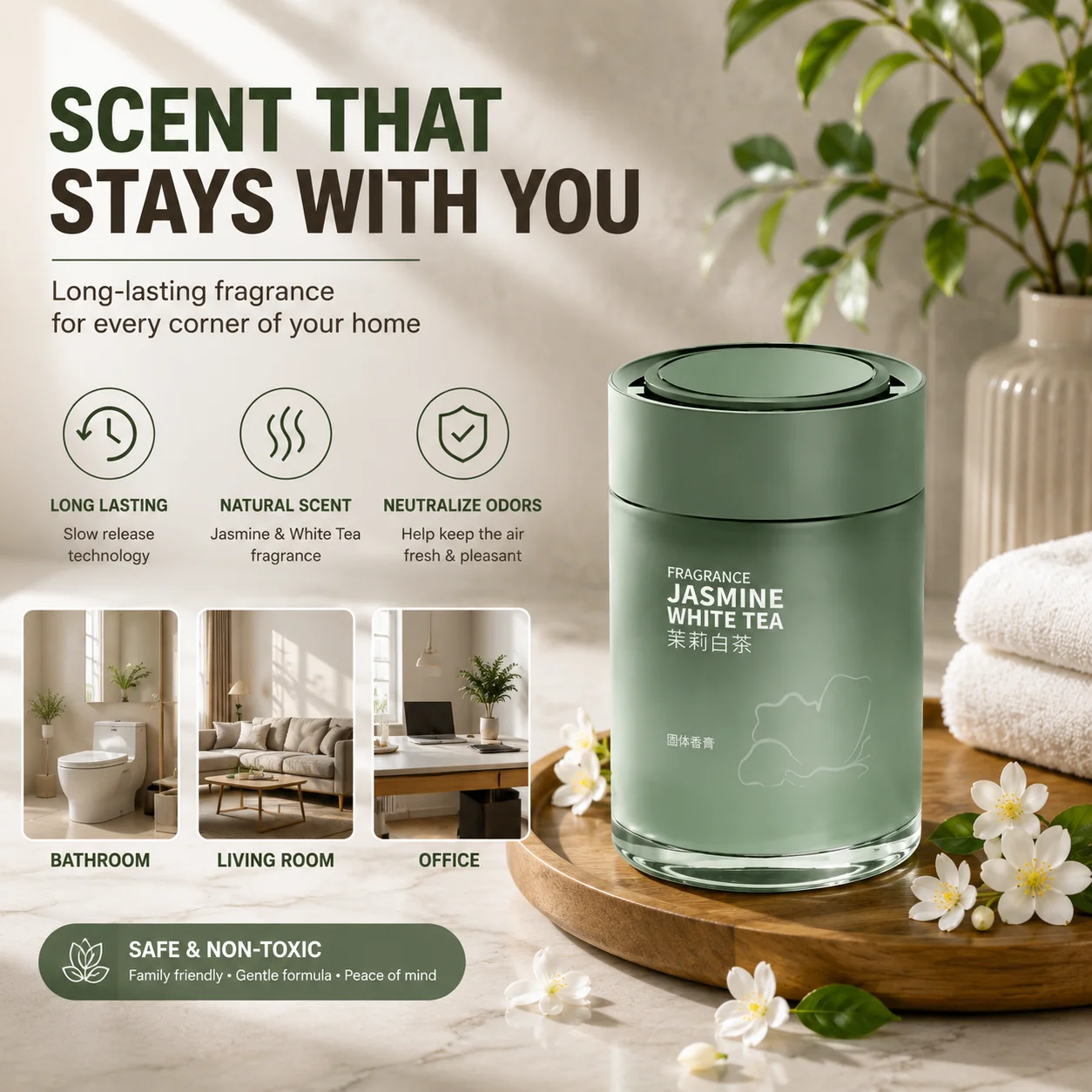 200g 고체형 차량용 방향제 향기 젤 (자동차, 가정 - Home Fragrance White Jasmine 리뷰 및 가격