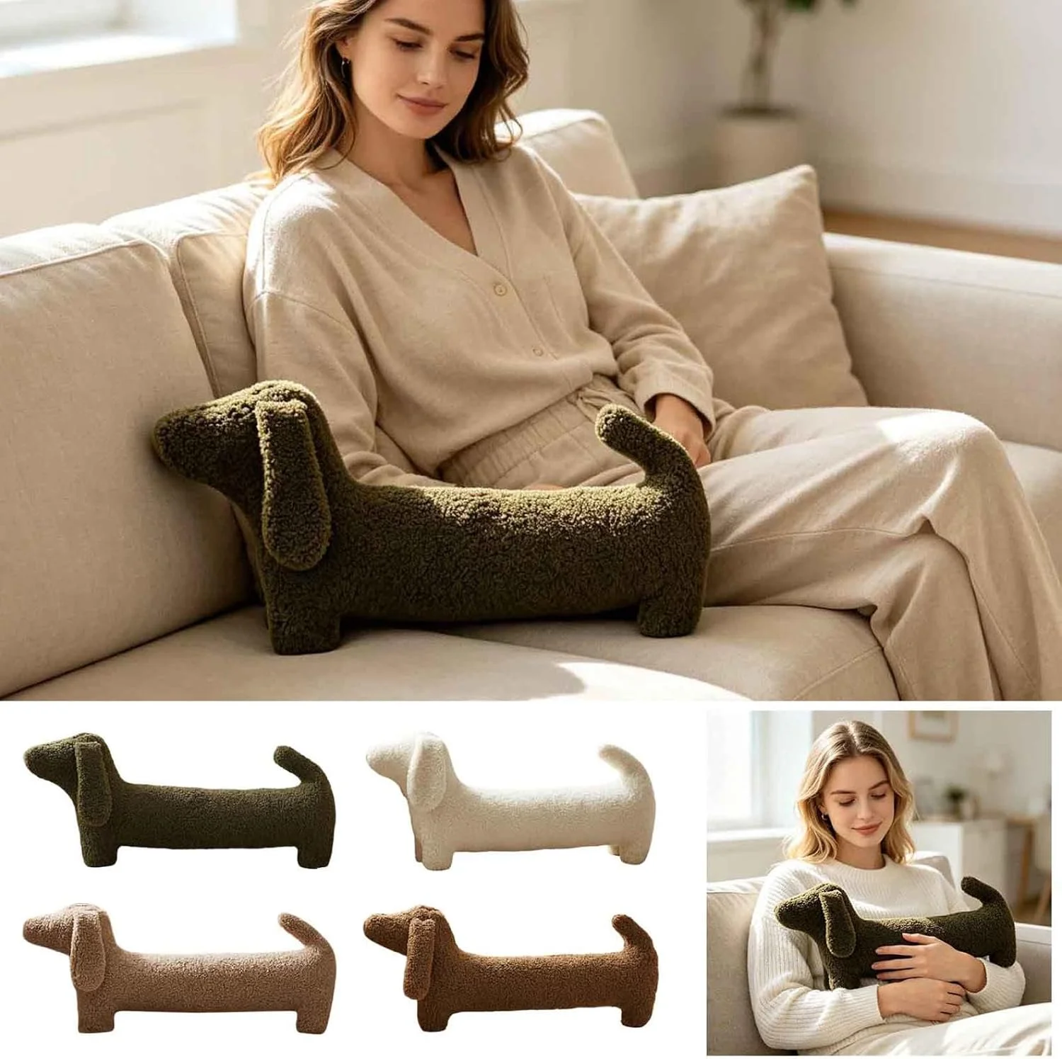 Long Wiener Dog Dachshund Plush 26.77in/42in Sausage Body Pillow Soft Cuddly Home Decor Cute Gift for Kids Women Adults