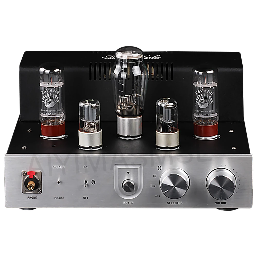 

AIYIMA SMSL HIFI Single-ended Class A Vacuum Tube Amplifier EL34 6H8C 10W 2.0 Purely handmade Bluetooth Headphone Amp Amplifier