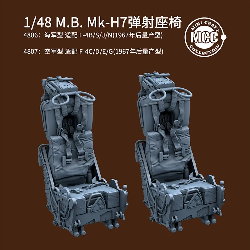 MCC 3D resin print, 4806 Navy F-4B/S/J/N Air Force F-4C/D/E/F/G ejection seat 1/48