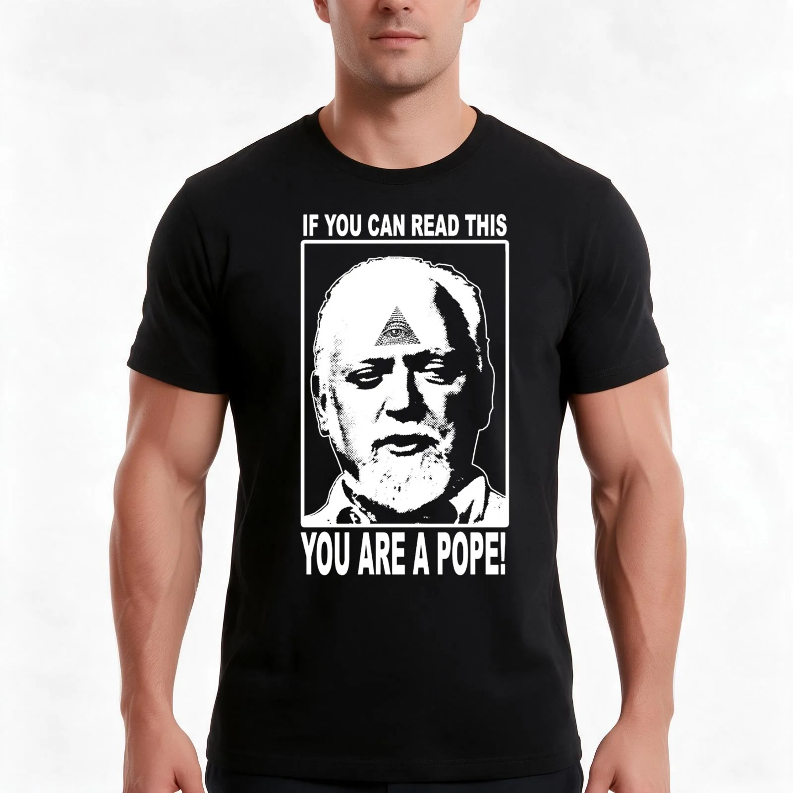You Are A Pope! T-Shirt, Summer Casual Cotton Tee, Oversized Streetwear Tops, Vintage Graphic Print, Loose Fit Short Sleeve