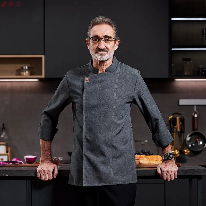 Catering Hotel restaurante cocina uniforme de trabajo de manga larga pastelería panadería camarero uniforme de Chef para hombres