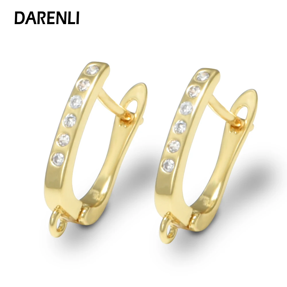 DARENLI-Crochets de Boucles d'Oreilles Lisses avec Fermoirs Plaqué Or 18K/Rhodium pour Bijoux, Accessoires de Direction, Sans Nickel, 1 Paire, DIY