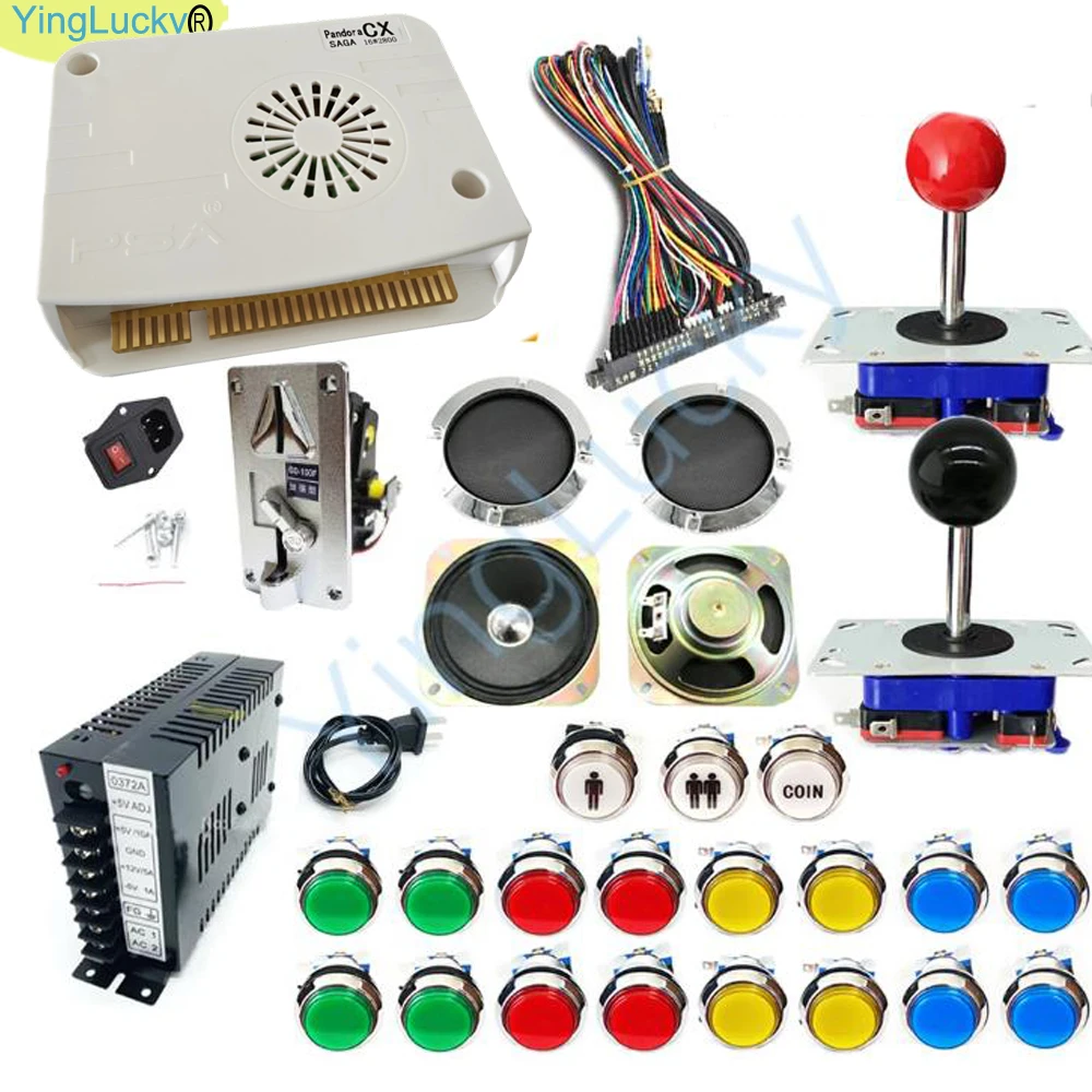 Pandora saga box CX Arcade diy joysticks kit Arcade 12V power speaker box multiple coin denominations for large game shopping