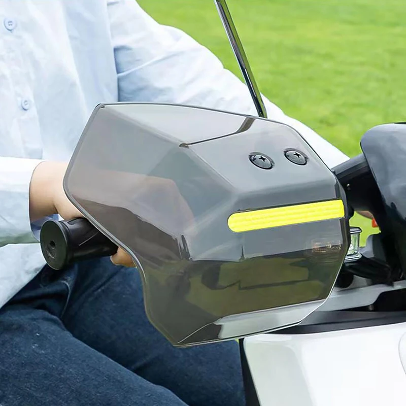 1 Juego de protección contra el viento y la lluvia y el sol, protector de mano fácil de instalar para Scooter, motocicleta, ATV con tira reflectante nocturna