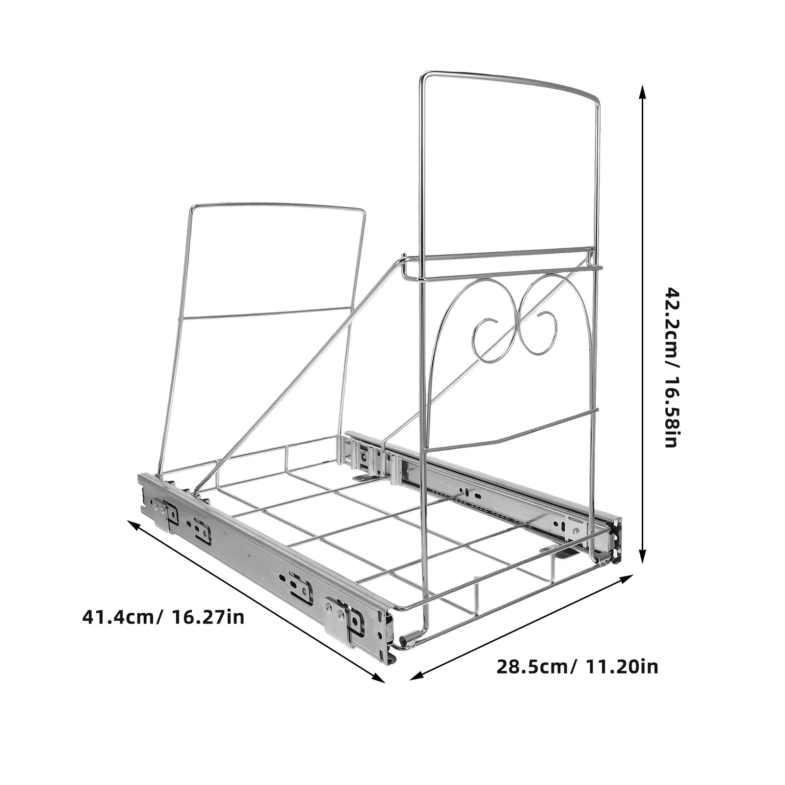 Регулируемый кухонный шкаф, мусорный бак, выдвижная полка, 7–11 галлонов, выдвижная полка под раковиной для мусора на 28–4 литра с местом для хранения