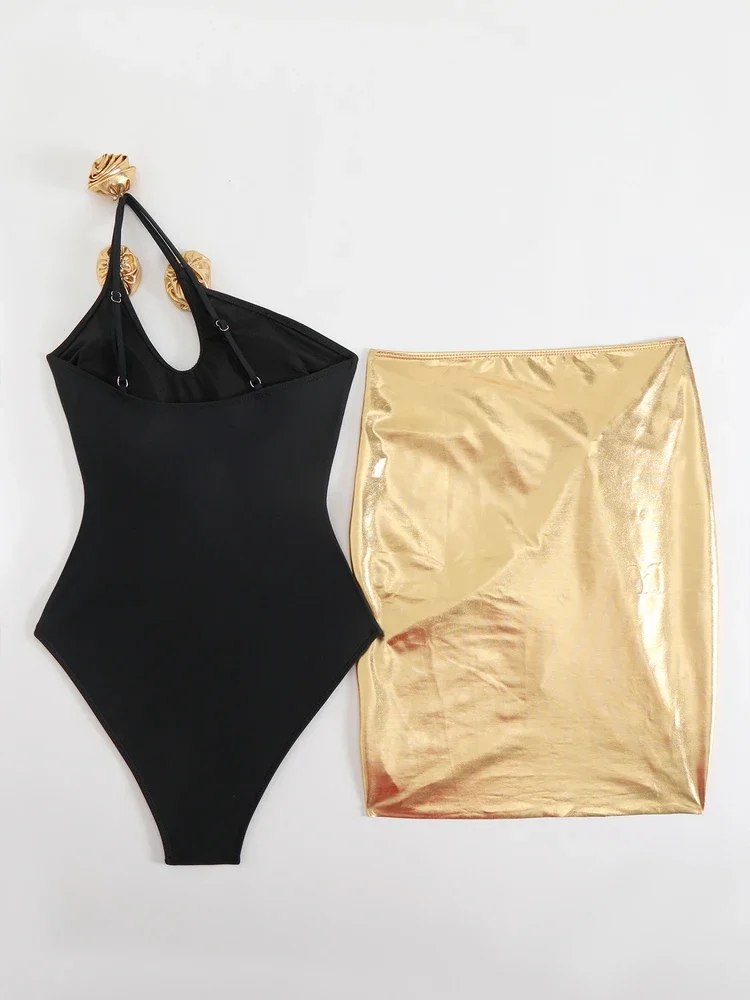 Para Praia-Conjunto de traje de baño liso de dos piezas Para mujer, traje de baño Sexy de una pieza, traje de baño femenino, ropa de playa de verano 2025