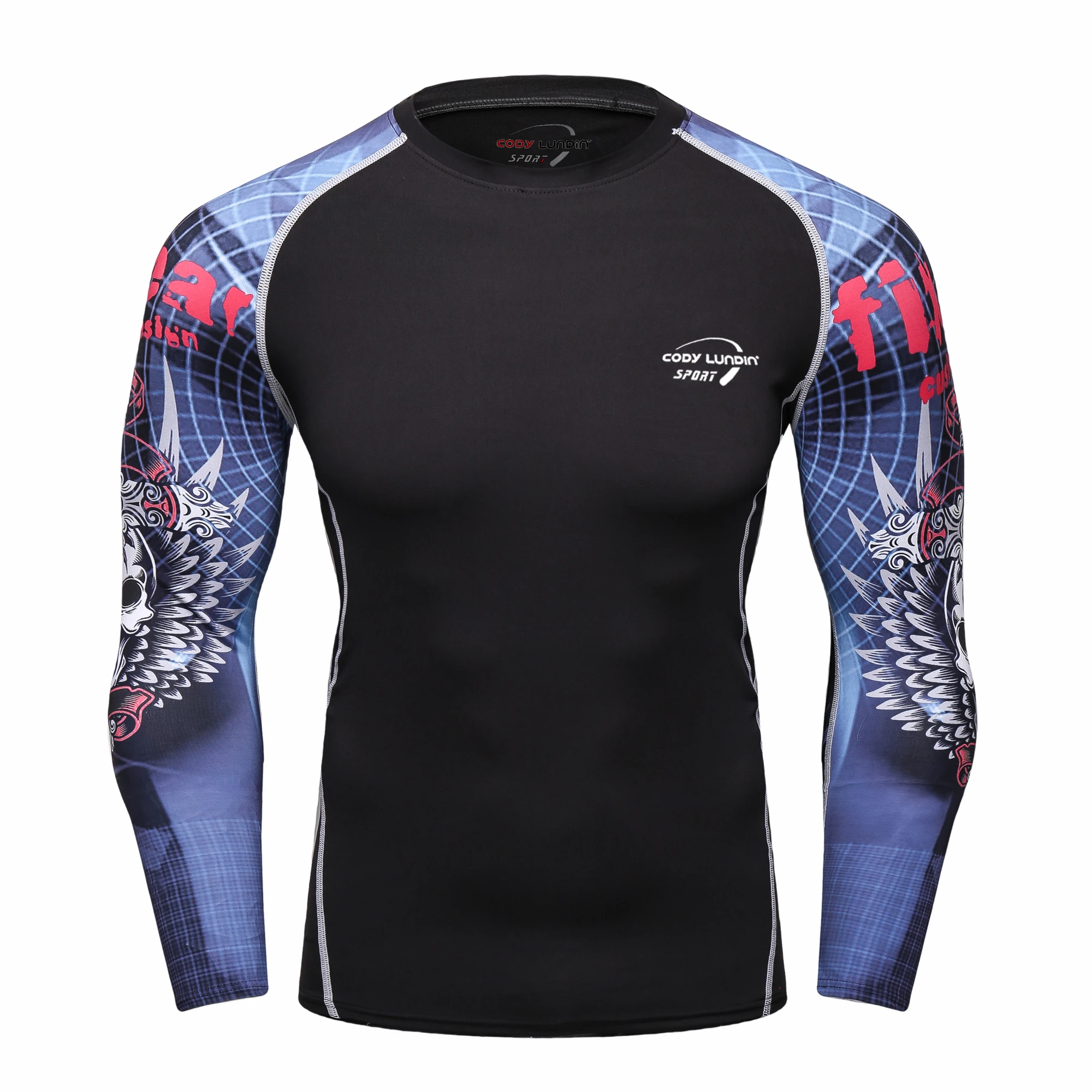 Cody Lundin Men Long Sleeve Compression Athletic Workout Shirt Water Sports UPF 50+ Rash Guard High Quality Jiu jitsu gi BJJ Top