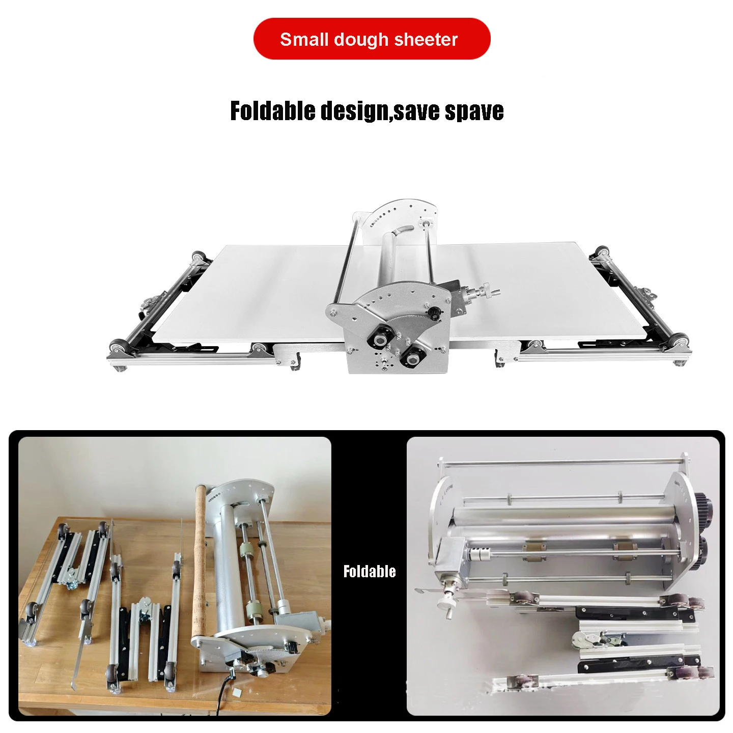 Pressa per impasto da tavolo Sfogliatrice per pasta per pane Spessore regolabile Croissant elettrico