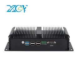 Fanless Mini Industrial PC Intel N100 4x 2.5G Ethernet 2x Serial Ports RS485 RS232 DB9 6xUSB WiFi Support Windows Linux OpenWrt