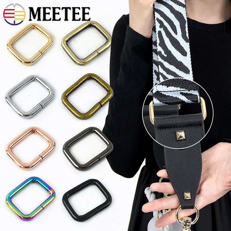 10Pcs Metal Bag Buckle 16-50mm D Ring Buckles for Strap Webbing Belt Hooks Dog Leash Connector Clasp DIY Hardware Accessories