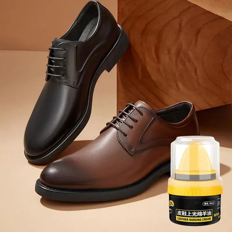 Leather Shoe Polish Leather Cream For Shoes Scratch Repair Shoe Cream Shoe Care High Gloss Balm Liquid With Sponge Applicator