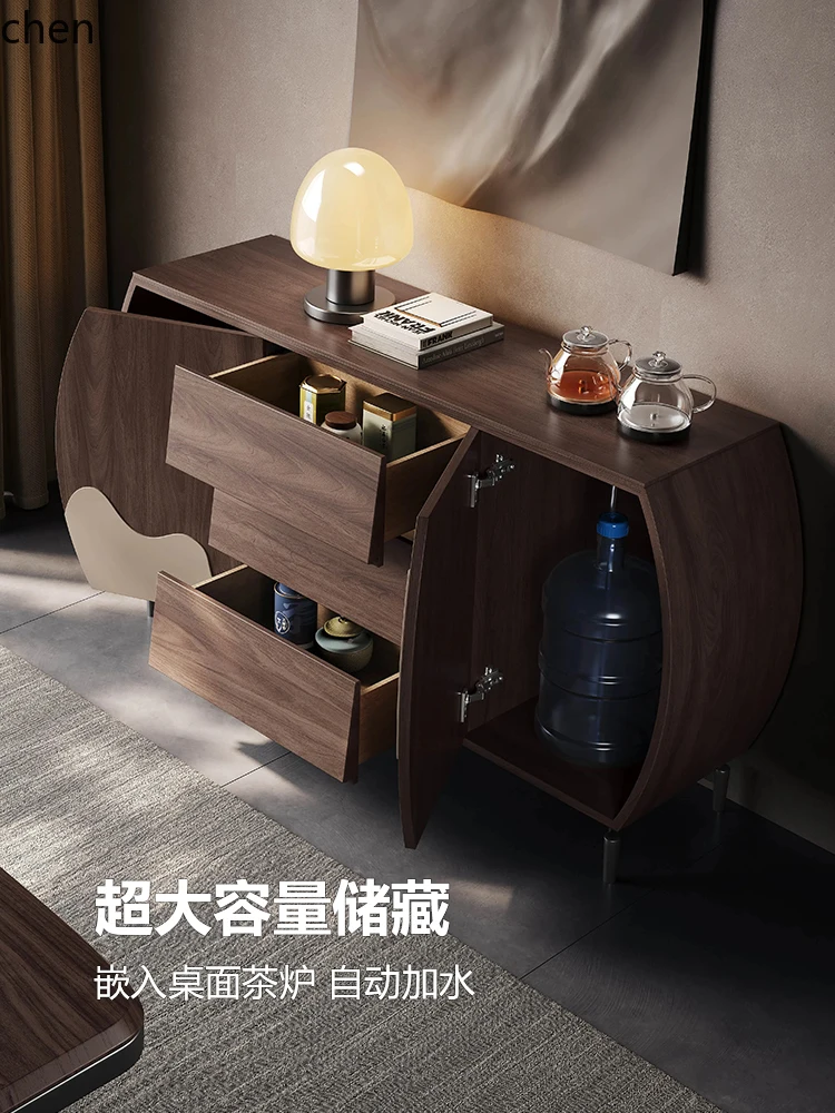 ZML solid wood dining side cabinet is placed against the wall, tea bar, machine dining side cabinet is integrated