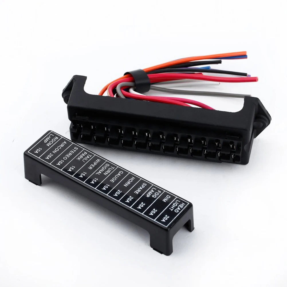 

1pcs 12-Way Holder 14Wires 2Input 12Output 3.8Mm 3.2Mm 15Cm Automotive Fuse Box For Car Boat Truck Marine Trailer 12V 24V Fuse