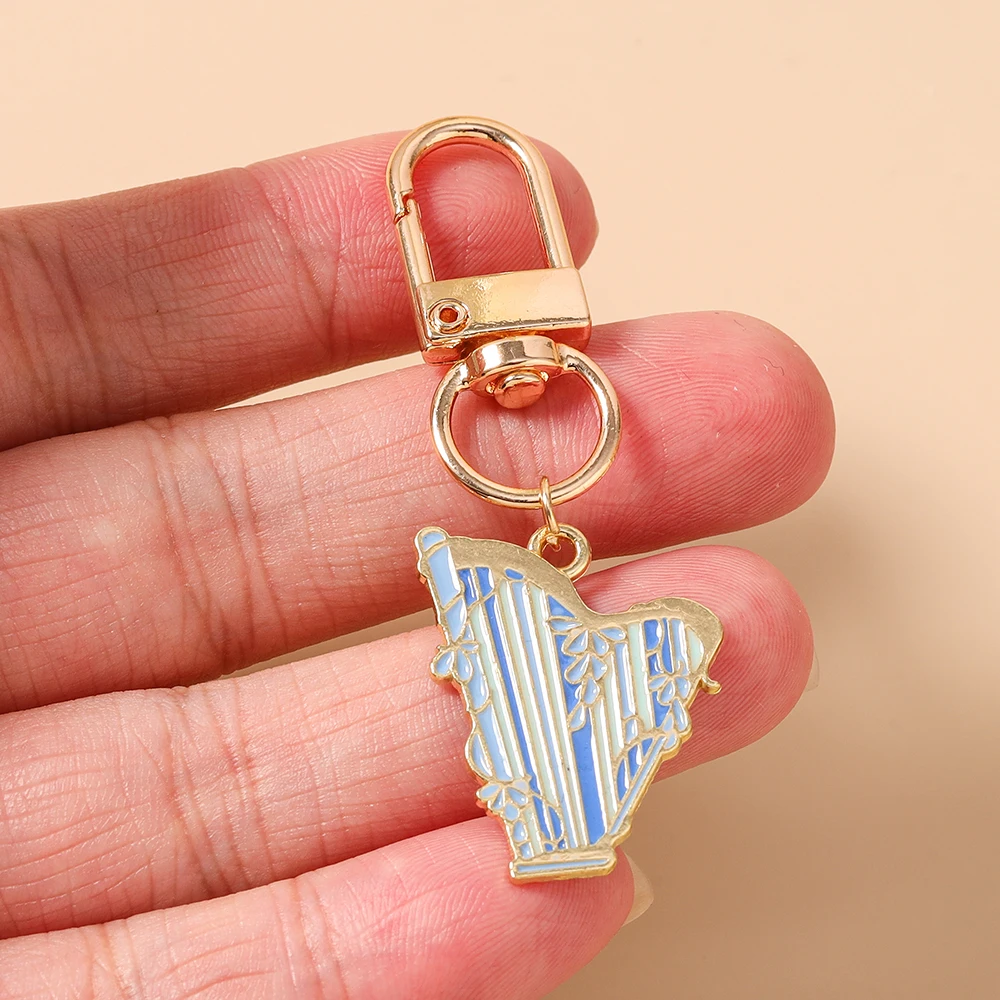 Aihua Niedlicher Musikinstrument-Schlüsselanhänger für Frauen und Mädchen, Schlüsselring-Anhänger zur Handtaschen-Dekoration, Violine, Gitarre, Schlüsselkette, Schmuckgeschenke – Detail 5