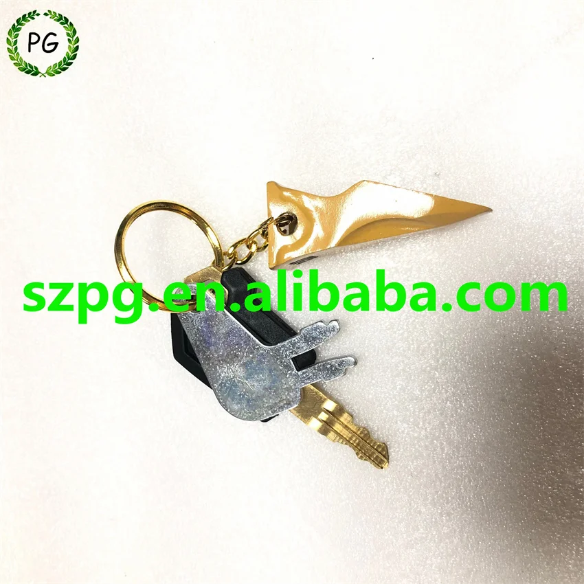 Excavator Bucket Teeth Key Chain With 8H5306 5P8500 Ignition Key for Caterpillar