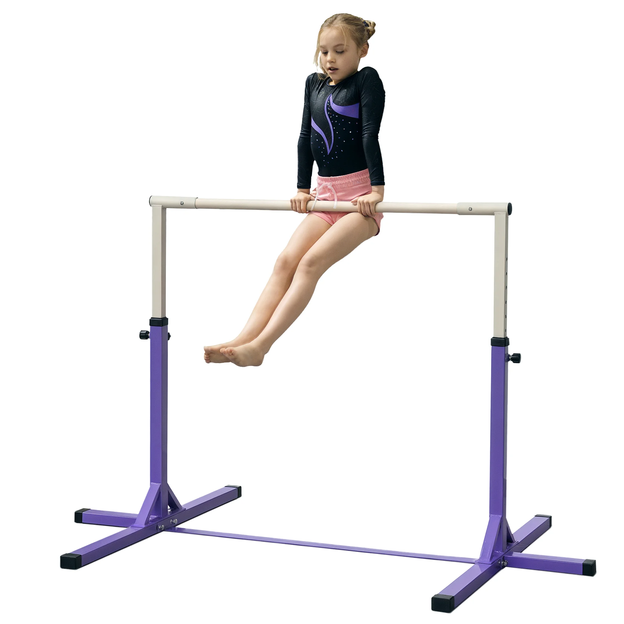 Barre de gymnastique Homcom pour enfants +3 ans à hauteur réglable 92-150 cm