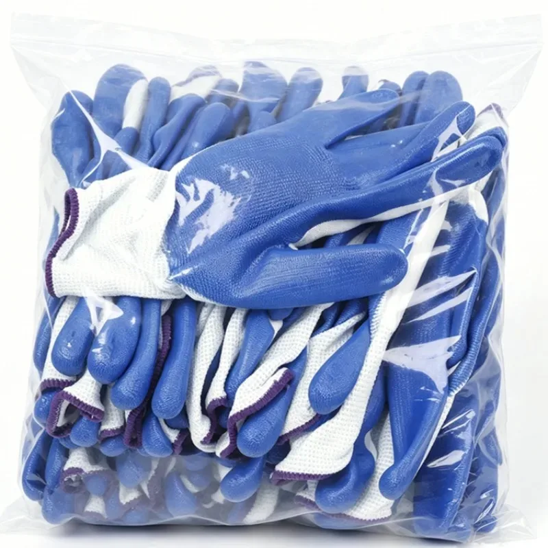 1/24pairs Labor Protection Rubber Gloves Construction Site Work Gloves Wear-resistant Anti Slip Waterproof Breathable Glove