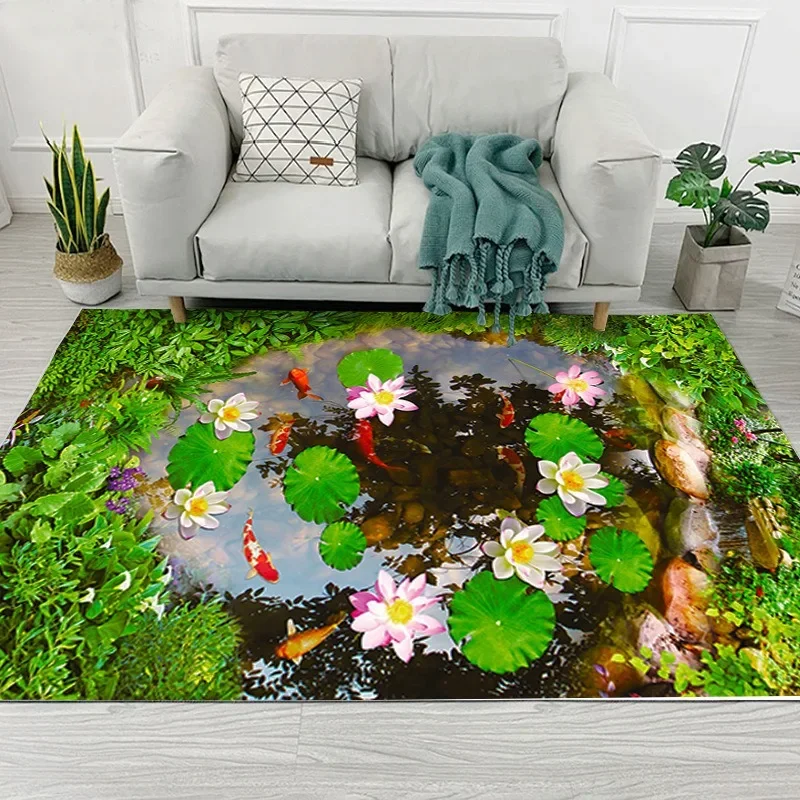 Spring Wildflower Lavender Green Carpet Playroom Nursery Decor Bedroom Hallway Living Room Porch Floor Mat Fashion Home Decor